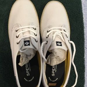 Sperry Top-sider light beige tie espadrilles